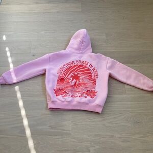 Pink Palm Puff Hoodie